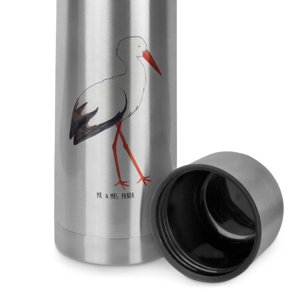 Thermos Flask Stork Thermoskanne, Tiermotive, Gute Laune, lustige Sprüche, Tiere, Geburt, Schwangerschaft, Babybauch, Störche, Mutter, Schwanger, Mutter werden, Storch, Baby, Mütter