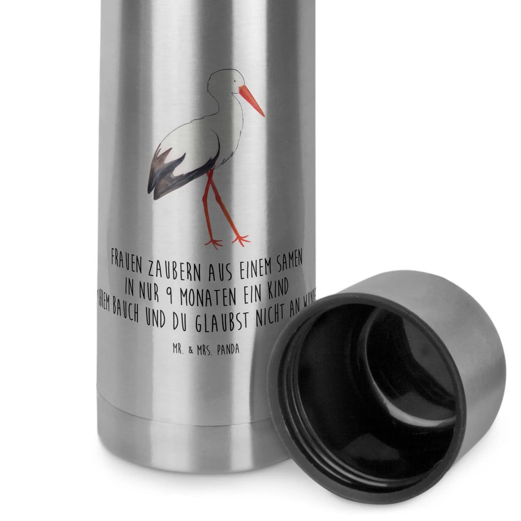 Thermos Flask Stork Thermoskanne, Tiermotive, Gute Laune, lustige Sprüche, Tiere, Geburt, Schwangerschaft, Babybauch, Störche, Mutter, Schwanger, Mutter werden, Storch, Baby, Mütter