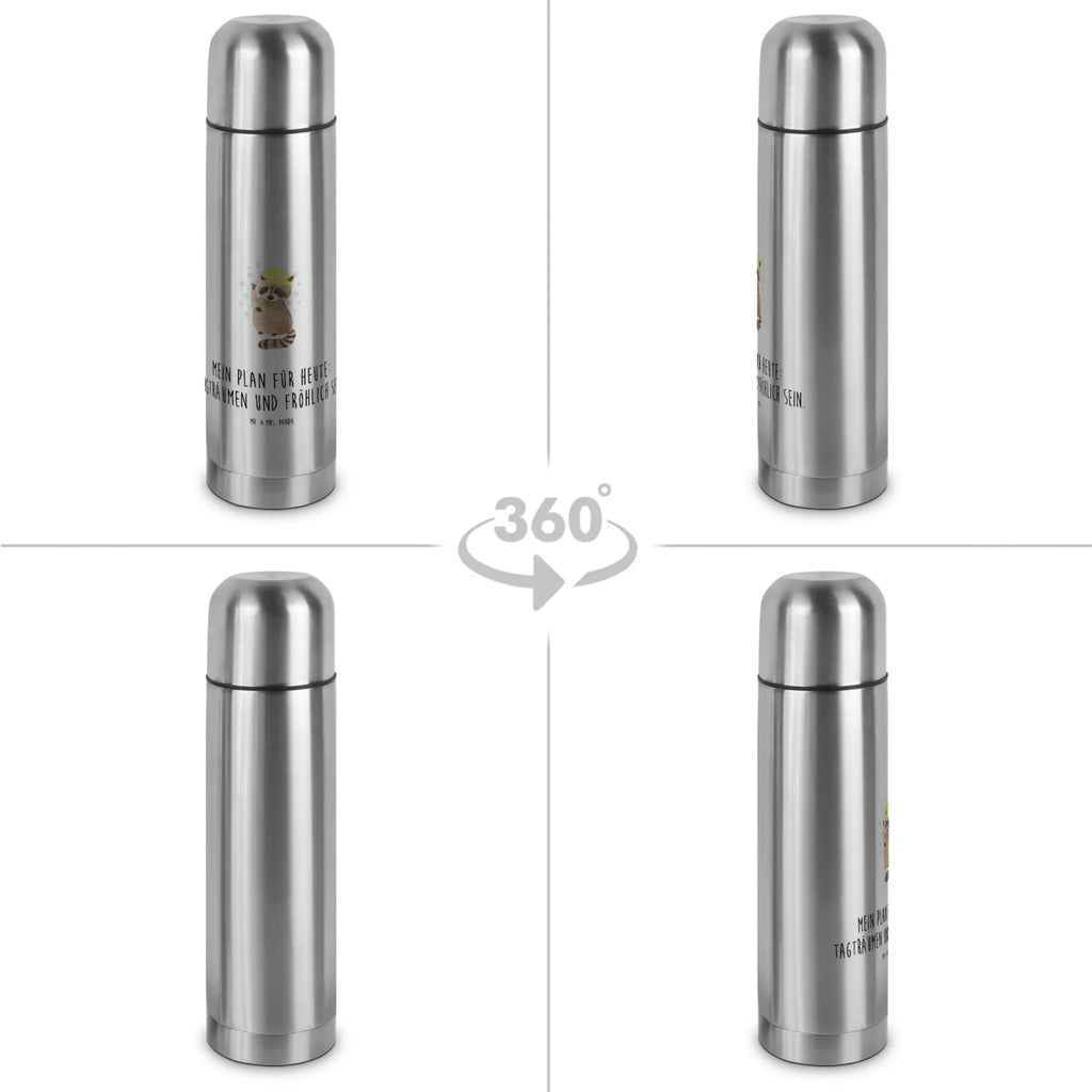 Thermoskanne Waschbär Thermoskanne, Tiermotive, Gute Laune, lustige Sprüche, Tiere, Waschbär, Fröhlich, Tagträumen, Plan, Seifenblasen, waschen