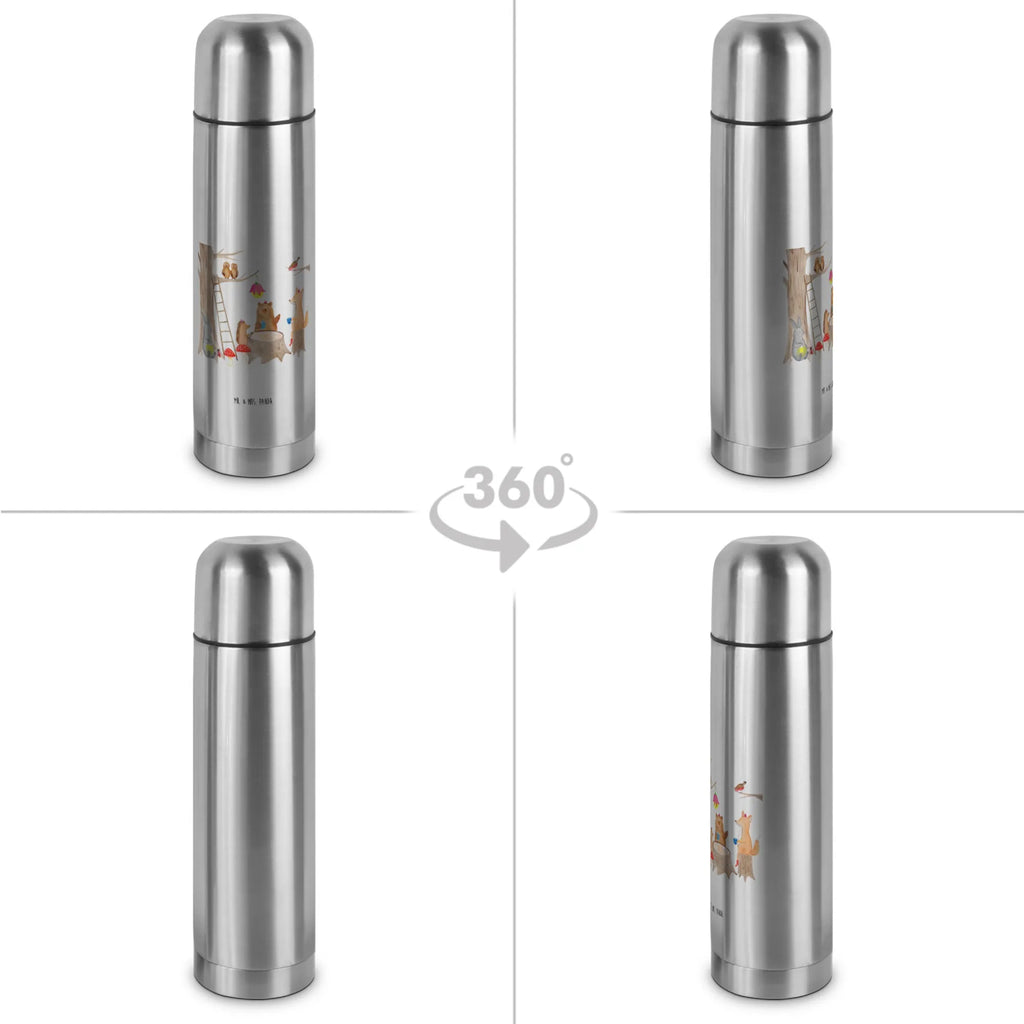 Thermoskanne Waldtiere Picknick Thermoskanne, Tiermotive, Gute Laune, lustige Sprüche, Tiere, Fuchs, Waldtiere, Maus, Hase, Igel, Picknick, Wald, Eichhörnchen