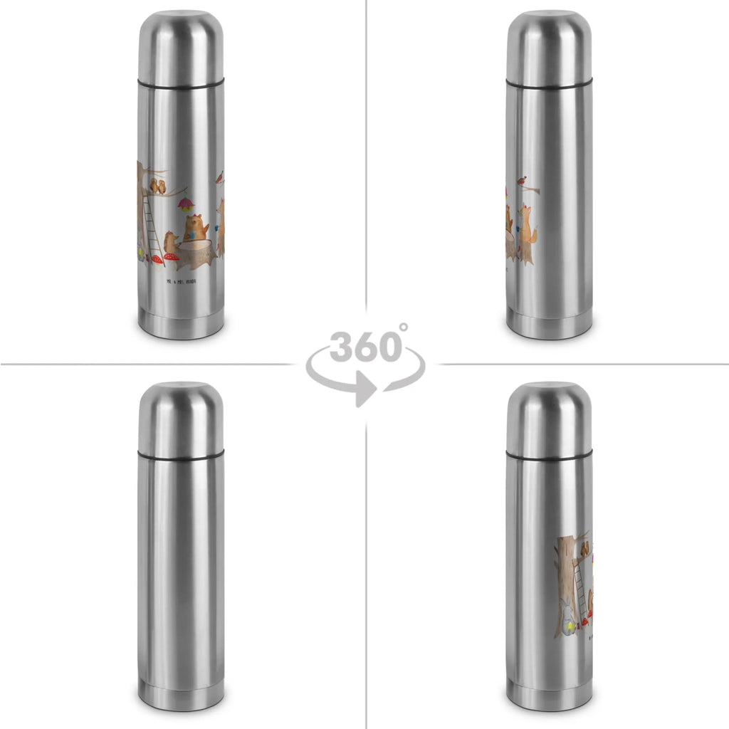 Thermoskanne Waldtiere Picknick Thermoskanne, Tiermotive, Gute Laune, lustige Sprüche, Tiere, Fuchs, Waldtiere, Maus, Hase, Igel, Picknick, Wald, Eichhörnchen