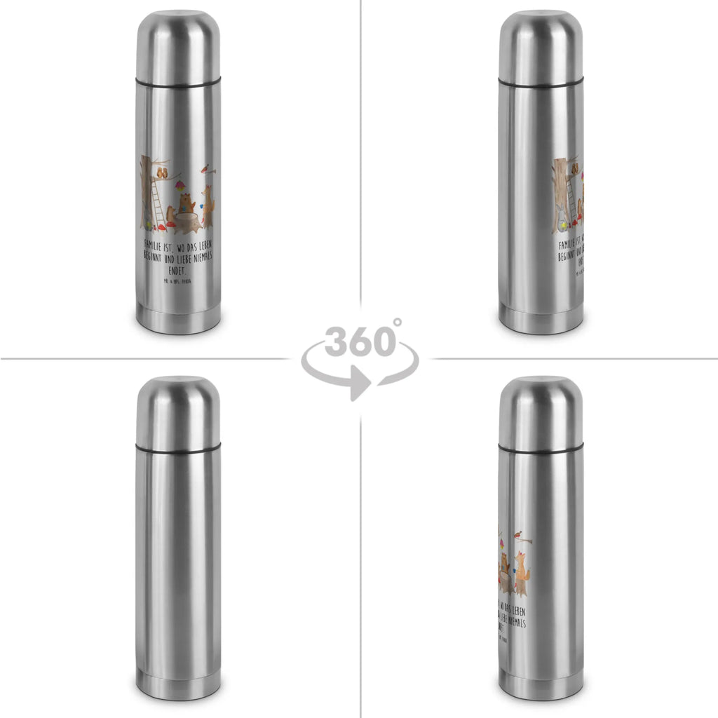 Thermoskanne Waldtiere Picknick Thermoskanne, Tiermotive, Gute Laune, lustige Sprüche, Tiere, Fuchs, Waldtiere, Maus, Hase, Igel, Picknick, Wald, Eichhörnchen