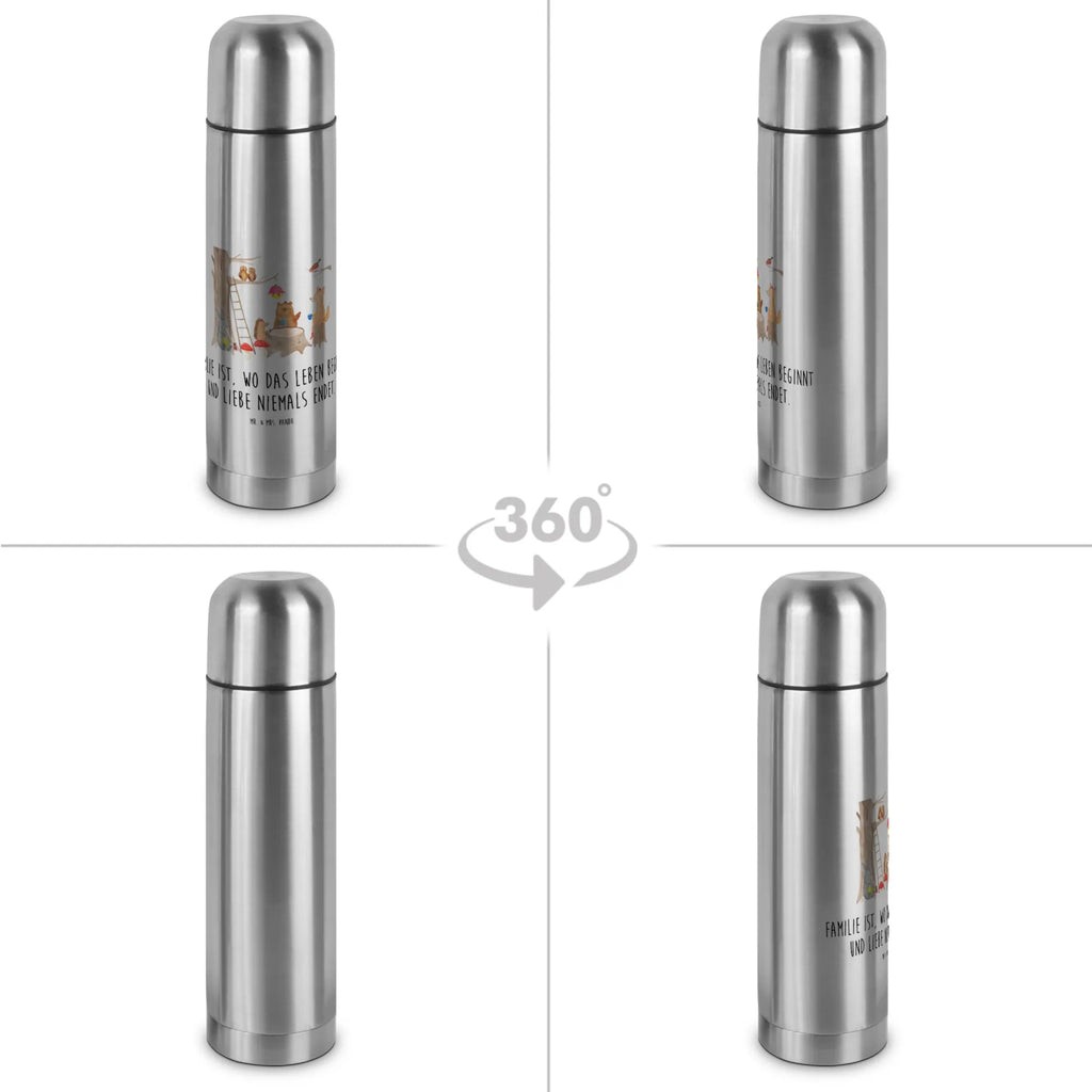 Thermoskanne Waldtiere Picknick Thermoskanne, Tiermotive, Gute Laune, lustige Sprüche, Tiere, Fuchs, Waldtiere, Maus, Hase, Igel, Picknick, Wald, Eichhörnchen