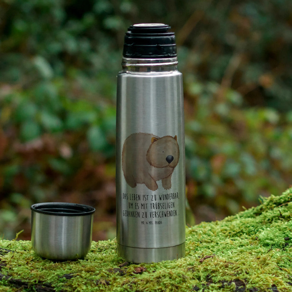 Thermos Flask Wombat Thermoskanne, Tiermotive, Gute Laune, lustige Sprüche, Tiere, Motivation, Das Leben ist schön, Australien, Spruch, Wombat