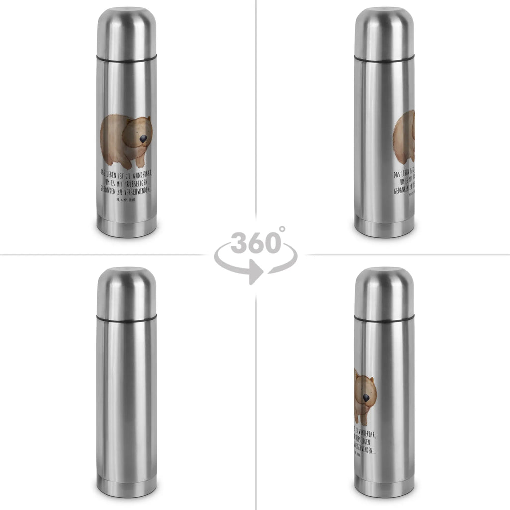 Thermos Flask Wombat Thermoskanne, Tiermotive, Gute Laune, lustige Sprüche, Tiere, Motivation, Das Leben ist schön, Australien, Spruch, Wombat