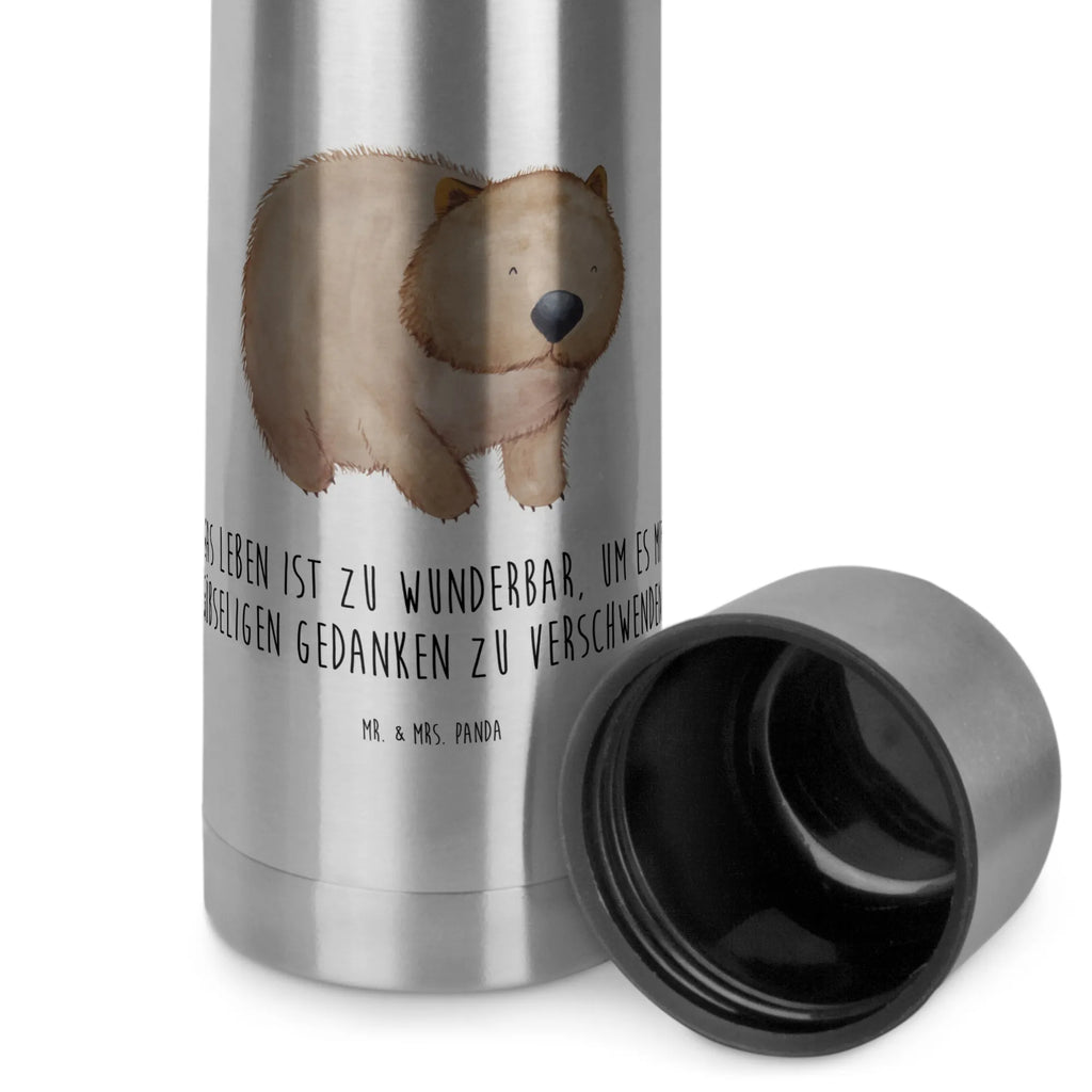 Thermos Flask Wombat Thermoskanne, Tiermotive, Gute Laune, lustige Sprüche, Tiere, Motivation, Das Leben ist schön, Australien, Spruch, Wombat