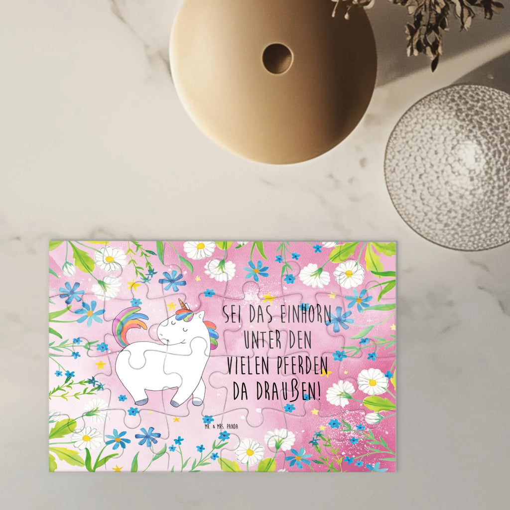 Puzzle Einhorn Stolzieren Puzzle, Einhorn, Einhörner, Einhorn Deko, Unicorn, anders, Pferd, Geschenk, bunt, stolz, Reiter, Reiten, Freundin