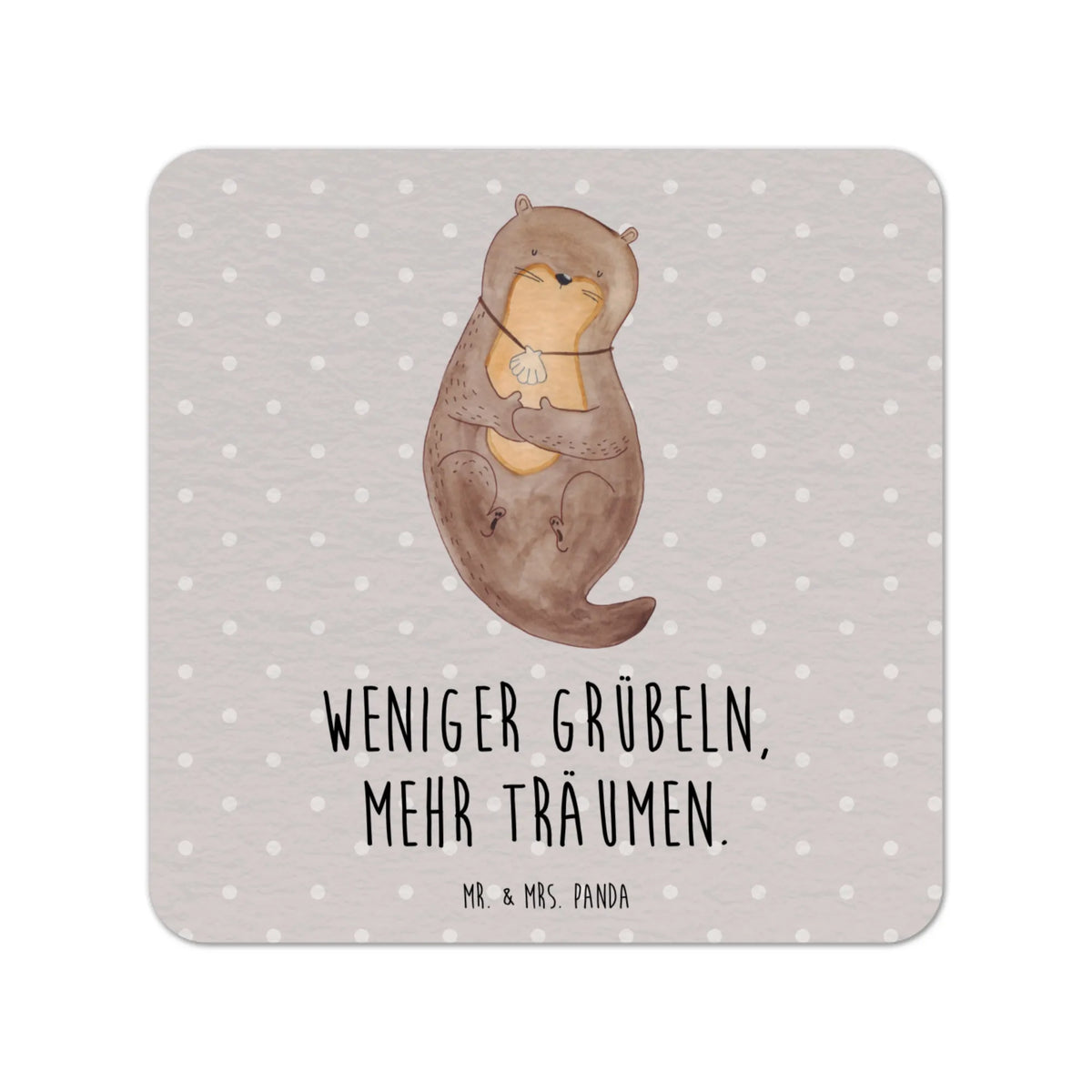 Coaster otter shell water animal, European otter, predator, sea otter, marten, water, mammal, gift ideas for animal lovers, baby otter, animal lover, otter gifts, gifts for people in love, aquatic animal, animal, water mammal, daydreaming, otter love, dreaming, brooding