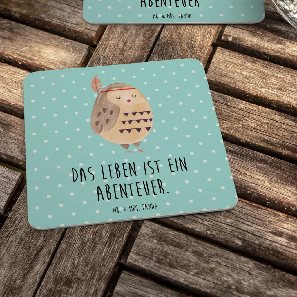 Bierdeckel Eule Federschmuck Tischdeko, Gastgeschenk Hochzeit, Bierdeckel, Eule, Owl, Reisespruch, Federschmuck, Dekoration, Eule Deko, Das Leben ist ein Abenteuer