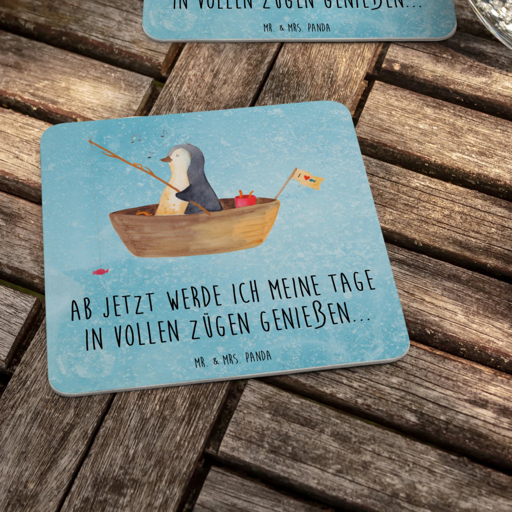 Coaster Penguin fishing boat Tischdeko, Gastgeschenk Hochzeit, Bierdeckel, Pinguin, Neustart, Pinguine, Lebenslust, Angeln, Geschenkidee Liebeskummer, Motivation, Scheidung, Angelboot, Neuanfang, Leben, Boot, genießen, Trennung