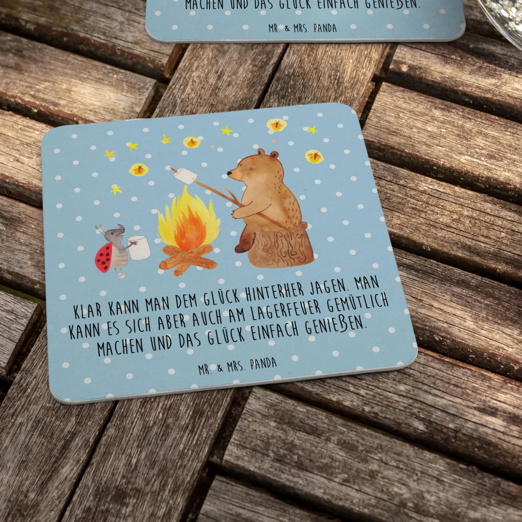 Bierdeckel Bär & Marienkäfer Lagerfeuer Tischdeko, Bierdeckel, Gastgeschenk Hochzeit, Bär, Teddy, Teddybär, Lagerfeuer