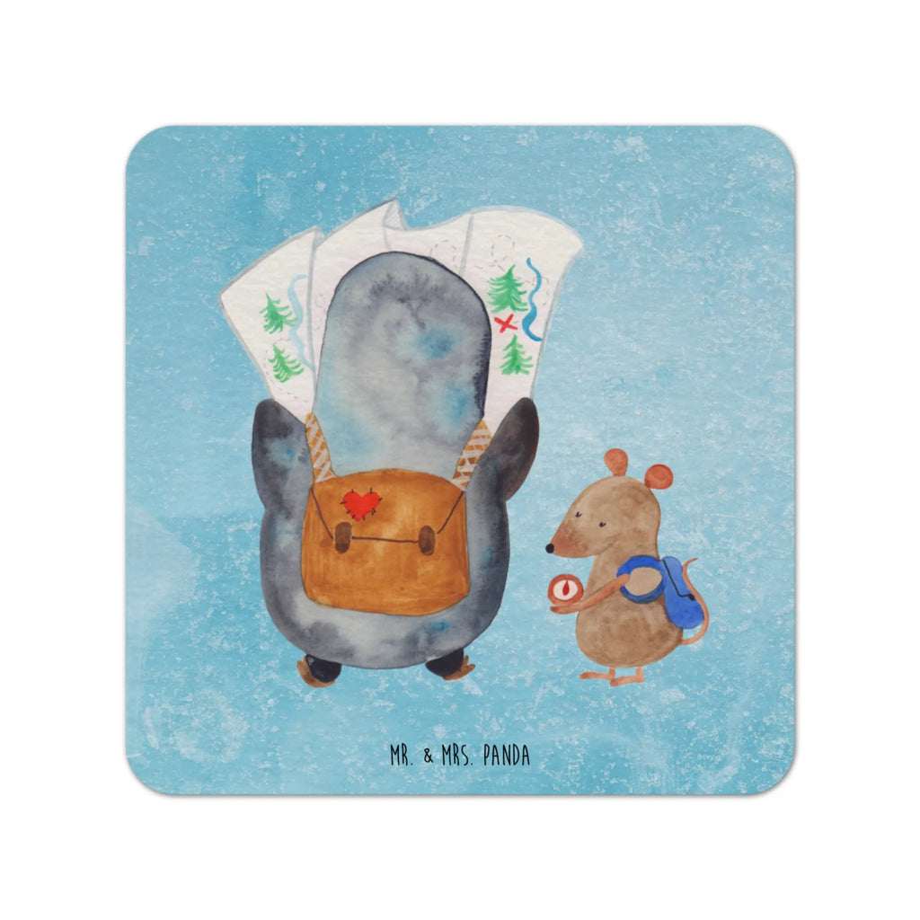 Coaster Penguin & Mouse Hiker Tischdeko, Bierdeckel, Gastgeschenk Hochzeit, Pinguin, Wanderlust, Abenteurer, Abenteuer, Ausflug, wandern, Pinguine, Roadtrip