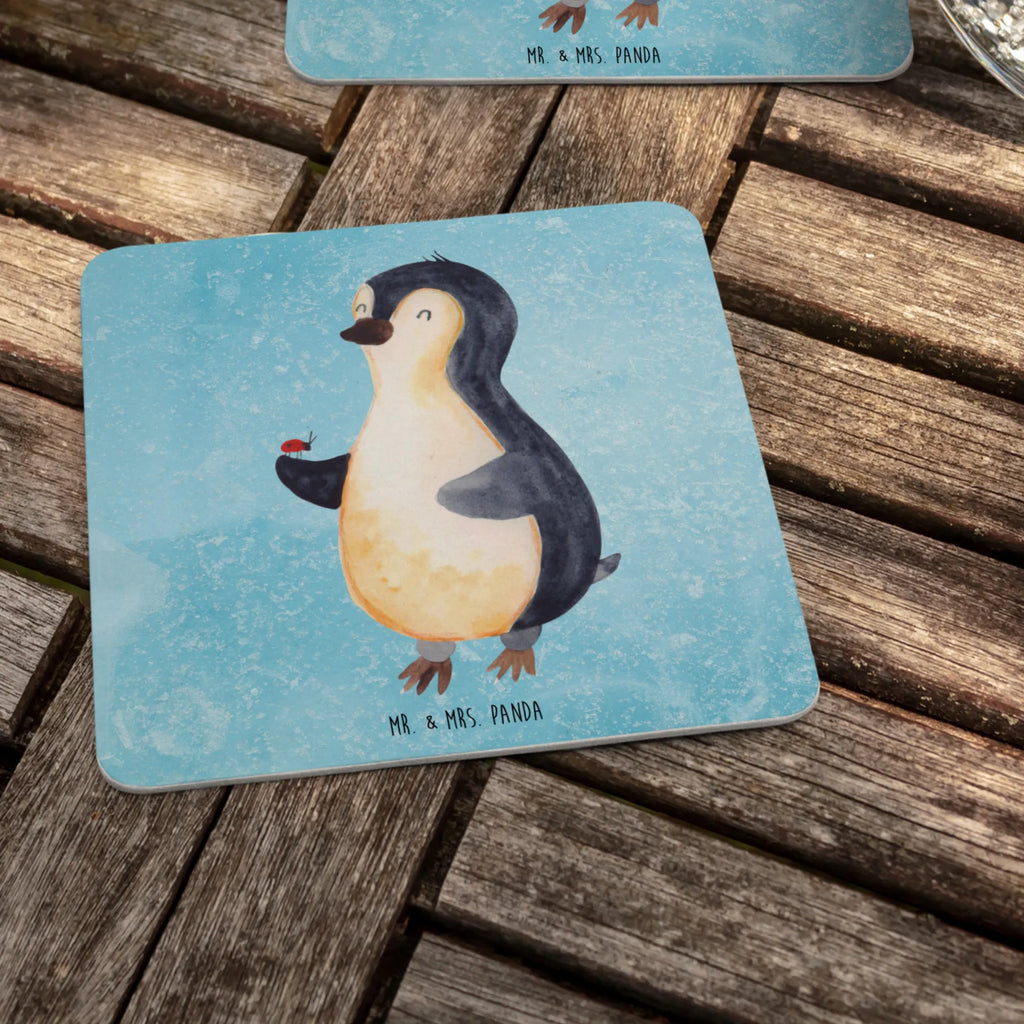 Coaster Penguin ladybug Gastgeschenk Hochzeit, Tischdeko, Bierdeckel, Pinguin, Freude, Pinguine, Wunder, Glück, Lebensfreude, Liebe, Marienkäfer