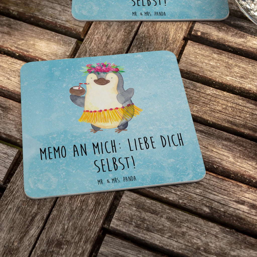 Bierdeckel Pinguin Kokosnuss Gastgeschenk Hochzeit, Tischdeko, Bierdeckel, Pinguin, Urlaub, Kokosnuss, Pinguine, Hawaii, Aloha