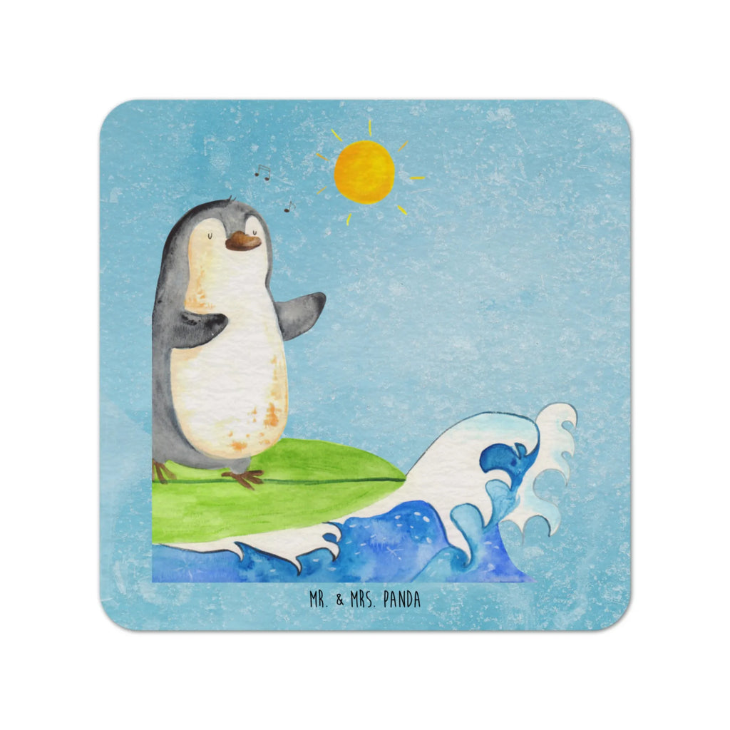Bierdeckel Pinguin Surfer Gastgeschenk Hochzeit, Tischdeko, Bierdeckel, Pinguin, Wellen reiten, Portugal, Hawaii, Pinguine, Wellen, Surfer, Urlaub, surfen
