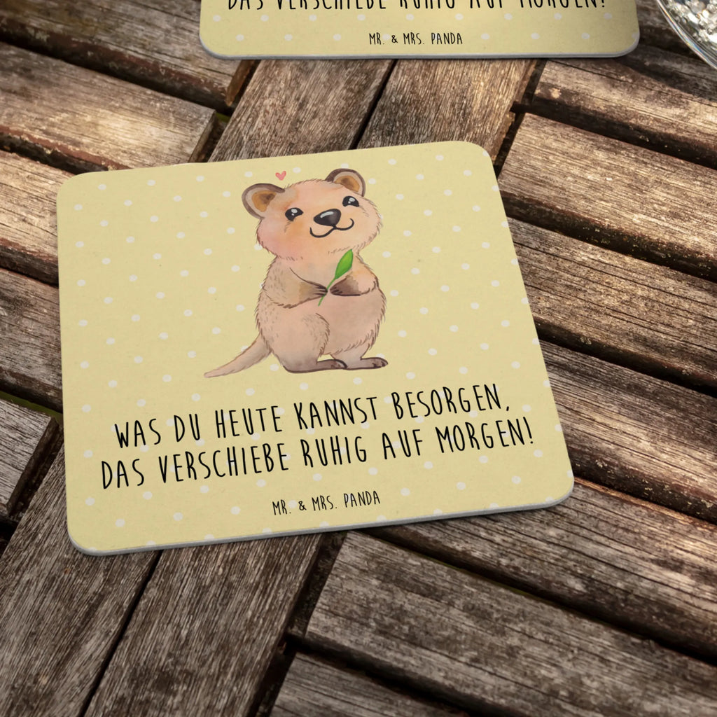 Coaster Quokka Happy Bierdeckel, Tischdeko, Gastgeschenk Hochzeit, Tiermotive, Gute Laune, lustige Sprüche, Tiere, Verschieben, Niedliches Tier, Lustiger Spruch, Quokka, Dinge erledigen, Aufschieberitis