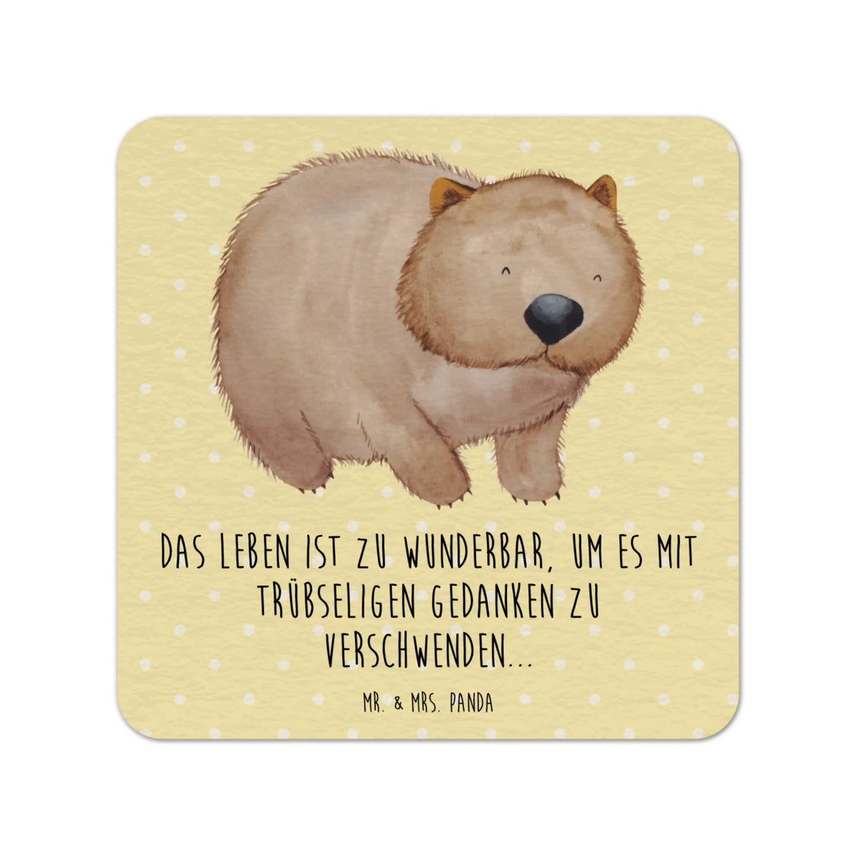 Coaster Wombat card, gift ideas, gifts, small animals, cute, cute animal motives, hand drawn, funny sayings, good mood, special gifts, animal lover, saying, Australia, life is beautiful