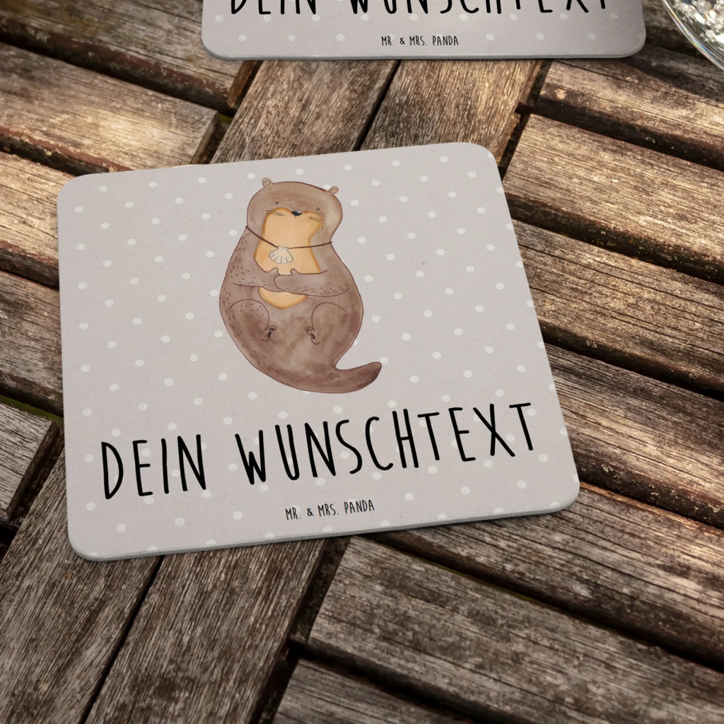 Personalisierter Bierdeckel Otter Muschel Bierdeckel personalisiert, Personalisierter Bierdeckel, Bierdeckel mit Namen, Gastgeschenk Hochzeit mit Namen, Tischdeko personalisiert, Otter, Fischotter, Seeotter, grübeln, Otterliebe, Büro, Motivation, Tagträumen, träumen