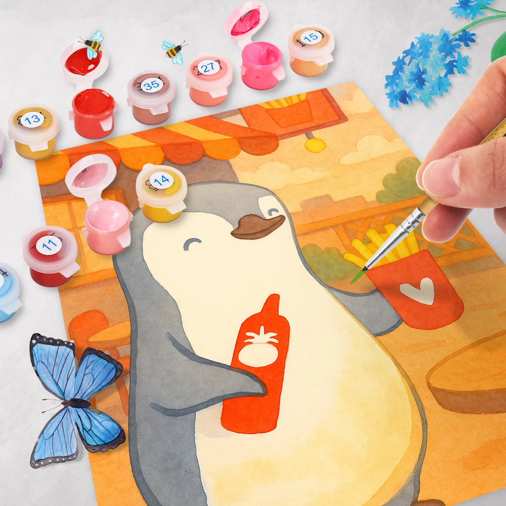 Paint by Numbers penguin French fries Design Love, Loving, Two, Together, Marriage, Engagement, Proposal of marriage, Love gift, gift for her, gift for him, anniversary gift, Valentine&#39;s Day Gift for Women Love Gift Anniversary Wedding Anniversary Party Favor Gift for Girlfriend Gift for Partner Boyfriend Gift Token of Love for Men for Husband