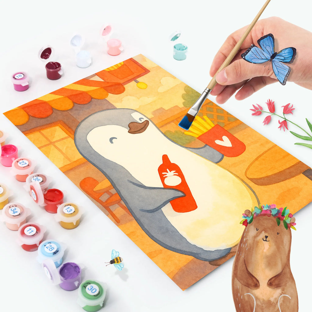 Paint by Numbers penguin French fries Design Love, Loving, Two, Together, Marriage, Engagement, Proposal of marriage, Love gift, gift for her, gift for him, anniversary gift, Valentine&#39;s Day Gift for Women Love Gift Anniversary Wedding Anniversary Party Favor Gift for Girlfriend Gift for Partner Boyfriend Gift Token of Love for Men for Husband