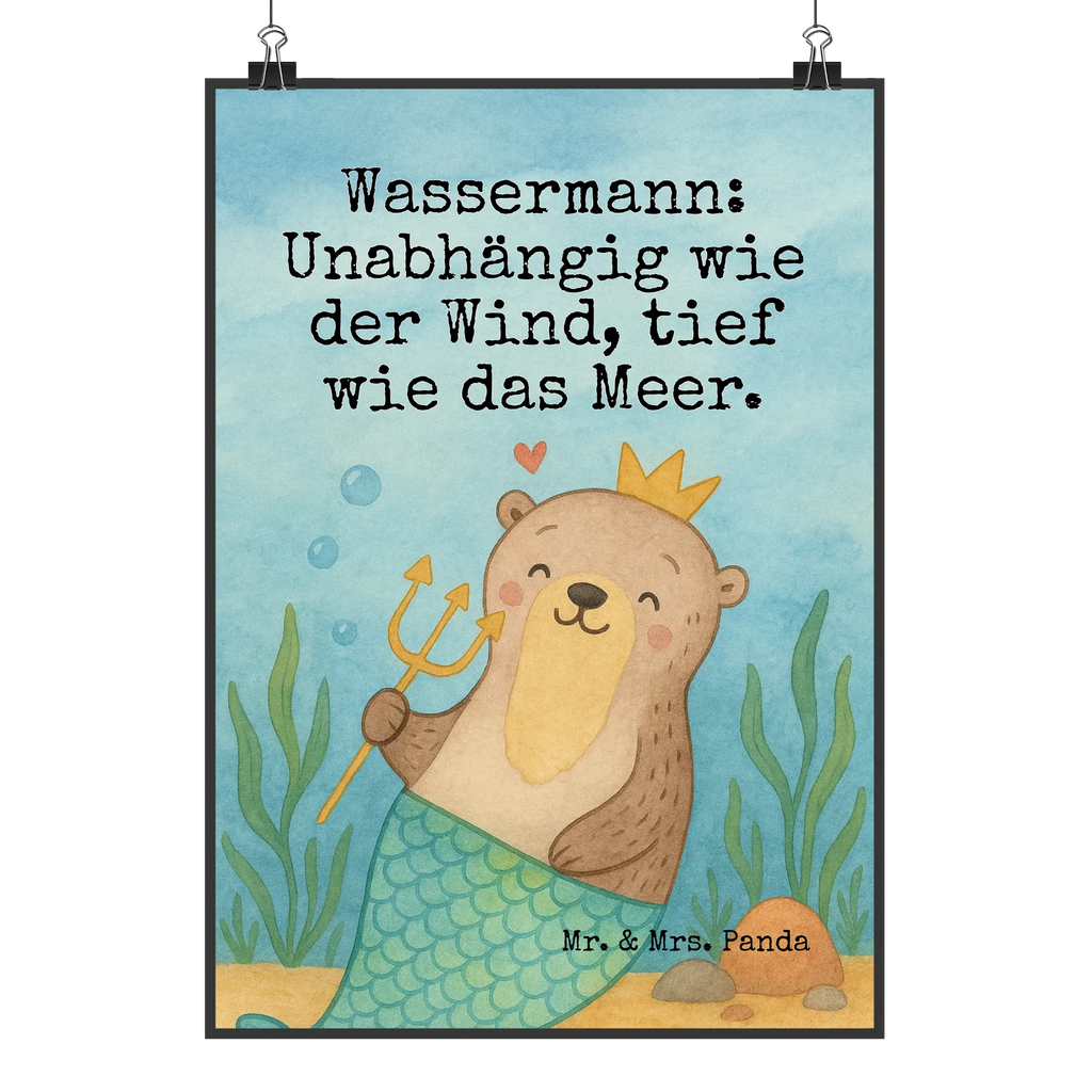 Poster Wassermann Astrologie Design Posterdruck, Wanddekoration, Küchenposter, Bild, Kunstdruck, Wandposter, Wanddeko Bild, Poster, Handgemaltes Poster, Wanddeko, Kinderposter, Raumdekoration, Designposter, Mr. & Mrs. Panda Poster, Tierkreiszeichen, Sternzeichen, Horoskop, Astrologie, Aszendent, Geburtstagsgeschenk, Wassermann, Geschenk