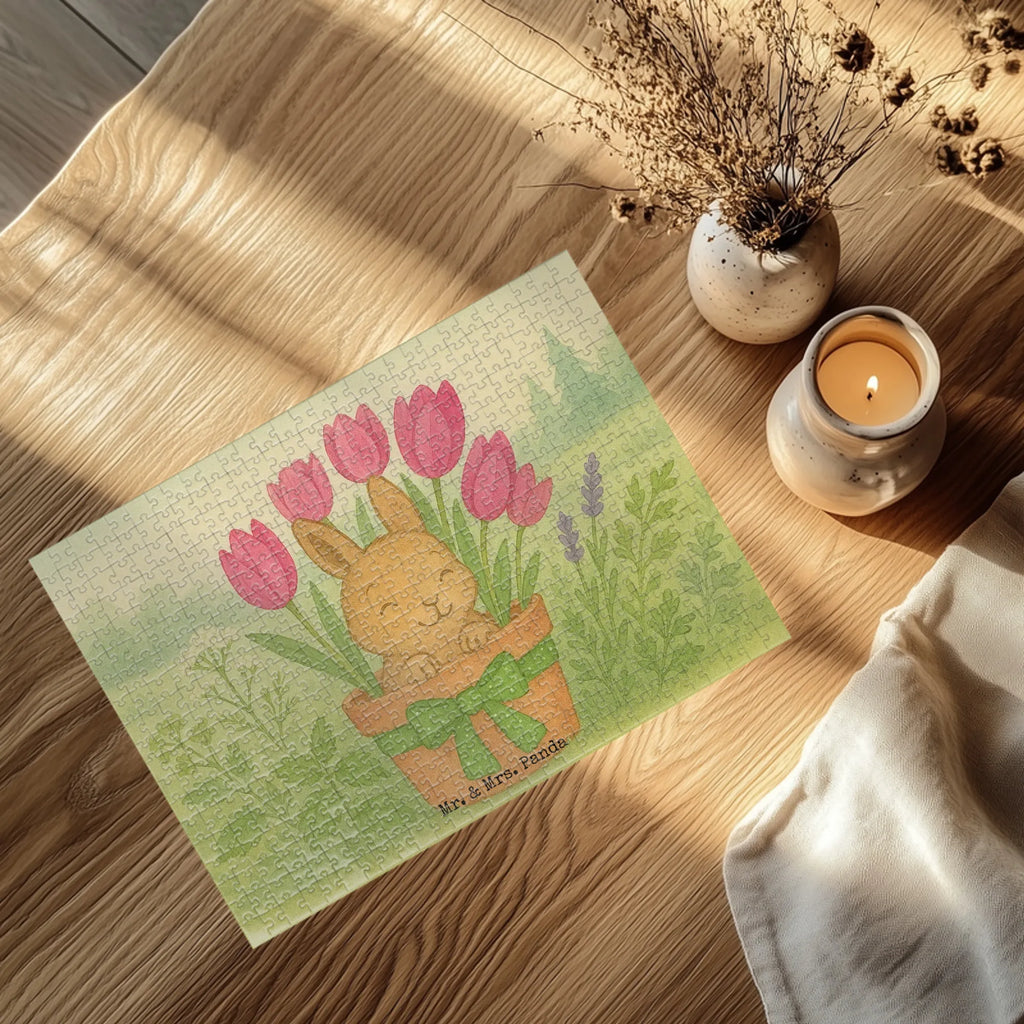 Puzzle Rabbit Tulips Design Puzzle, Ostern, Osterhase, Ostergeschenke, Osternest, Osterdeko, Geschenke zu Ostern, Ostern Geschenk, Ostergeschenke Kinder, Ostern Kinder, Hase, Ostergeschenk, Tulpen, Blumenstrauß, Alternative zu Blumen
