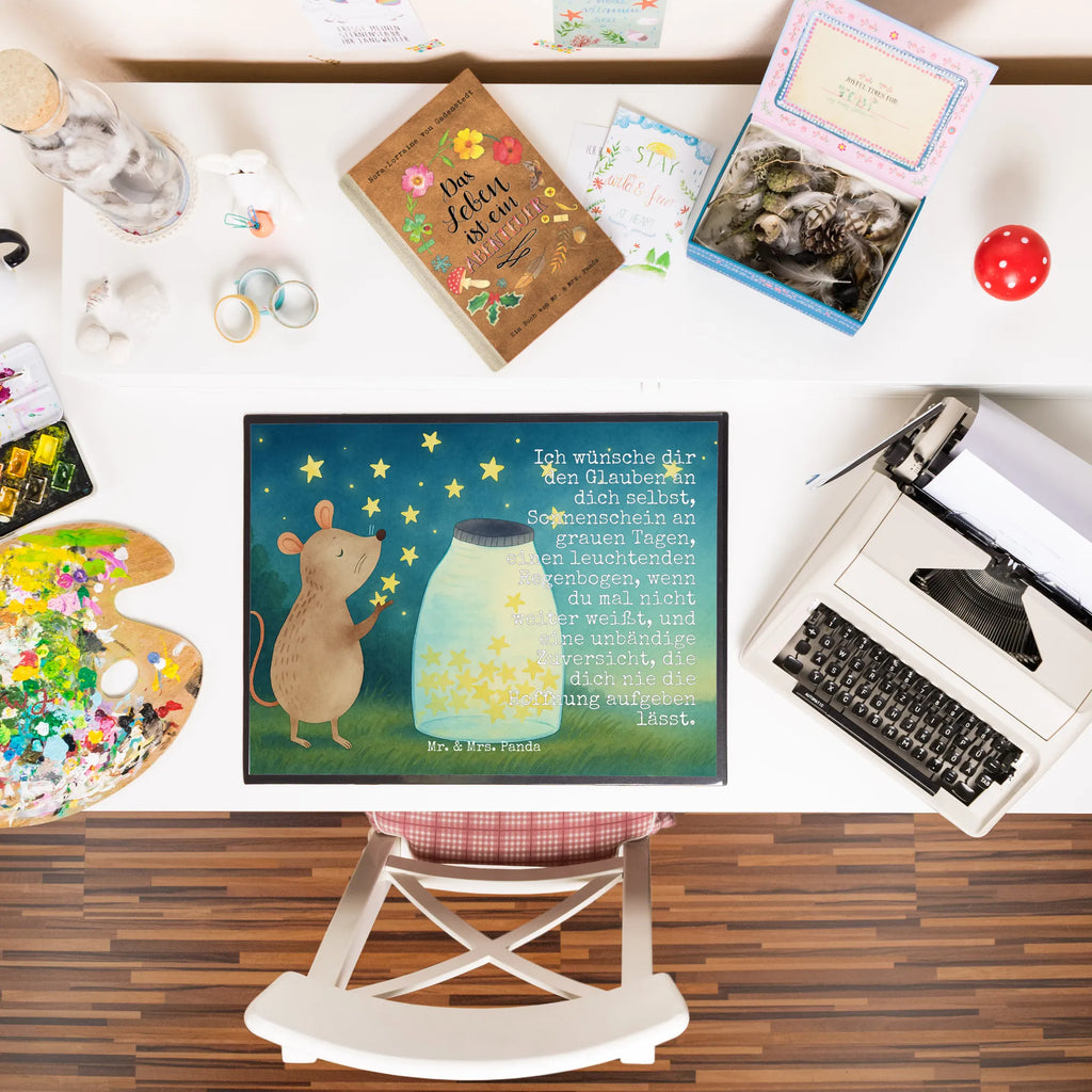 Schreibtischunterlage Maus Sterne Design Schreibunterlage, Schreibtischauflage, Bürobedarf, Büroartikel, Schreibwaren, Schreibtisch Unterlagen, Schreibtischunterlage Groß, Tiermotive, Gute Laune, lustige Sprüche, Tiere, Maus, Sterne, Wunsch, Kind, Taufe, Taufgeschenk, Geburt, Schwangerschaft, erstes Kind, Kindergeburtstag, Geburtstag, Hoffnung, Träume