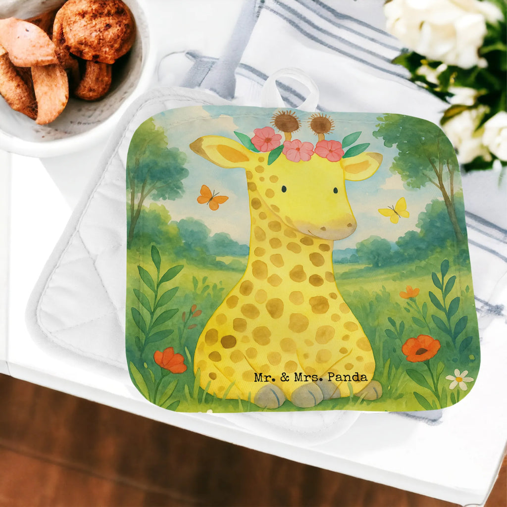 2er Set Topflappen  Giraffe Blumenkranz Design Topflappen, Topfuntersetzer, Ofenhandschuh, Topflappen Set, Topflappen lustig, Topflappen mit Spruch, Ofenhandschuhe, Topfhandschuhe, Topfhandschuh, Topflappenset, Topflappen 2er Set, Schöne Topflappen, Afrika, Wildtiere, Giraffe, Blumenkranz, Abenteurer, Selbstliebe, Freundin