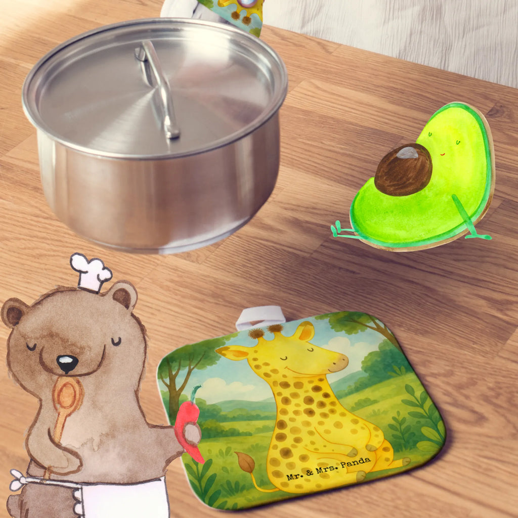 2er Set Topflappen  Giraffe Zufrieden Design Topflappen, Topfuntersetzer, Ofenhandschuh, Topflappen Set, Topflappen lustig, Topflappen mit Spruch, Ofenhandschuhe, Topfhandschuhe, Topfhandschuh, Topflappenset, Topflappen 2er Set, Schöne Topflappen, Afrika, Wildtiere, Giraffe, Zufrieden, Glück, Abenteuer