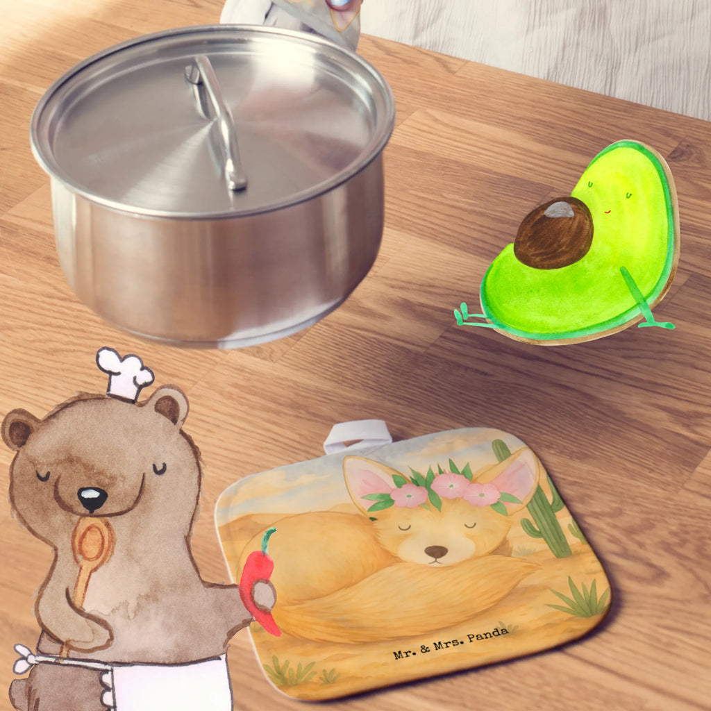 2er Set Topflappen  Wüstenfuchs Blumen Design Topflappen, Topfuntersetzer, Ofenhandschuh, Topflappen Set, Topflappen lustig, Topflappen mit Spruch, Ofenhandschuhe, Topfhandschuhe, Topfhandschuh, Topflappenset, Topflappen 2er Set, Schöne Topflappen, Afrika, Wildtiere, Wüste, Wüstenfuchs, Blumen, Blumenkranz, Glücklich