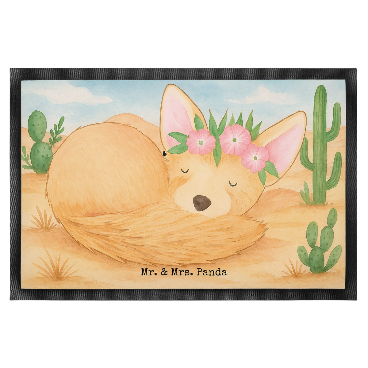 Doormat desert fox Flower Design Africa, flowers, desert fox, wreath of flowers, desert