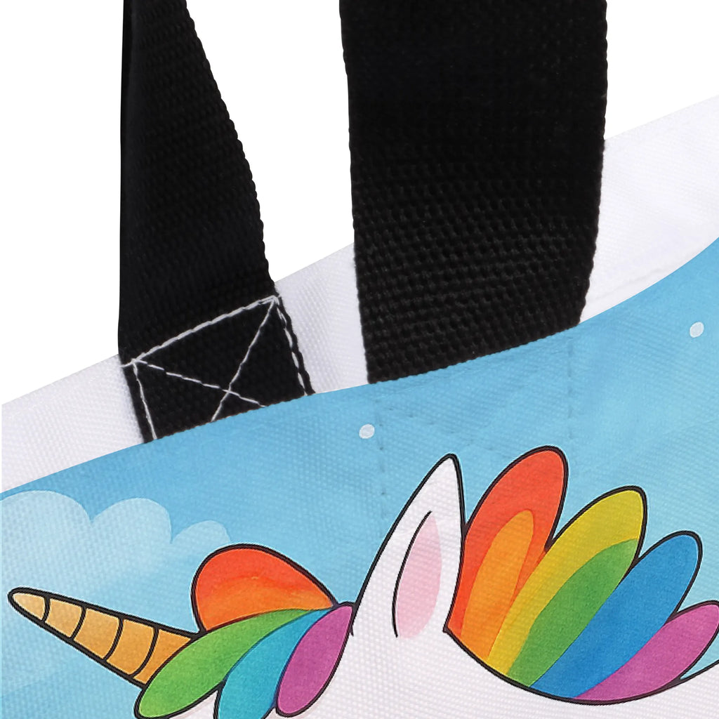 Shopper Einhorn Happy Design Beutel, Einkaufstasche, Tasche, Strandtasche, Einkaufsbeutel, Shopper, Schultasche, Freizeittasche, Tragebeutel, Schulbeutel, Alltagstasche, Einhorn, Einhörner, Einhorn Deko, Unicorn, glücklich, fröhlich, Spaß, Freude, Lebensfreude, witzig, spannend, Lächeln, Lachen