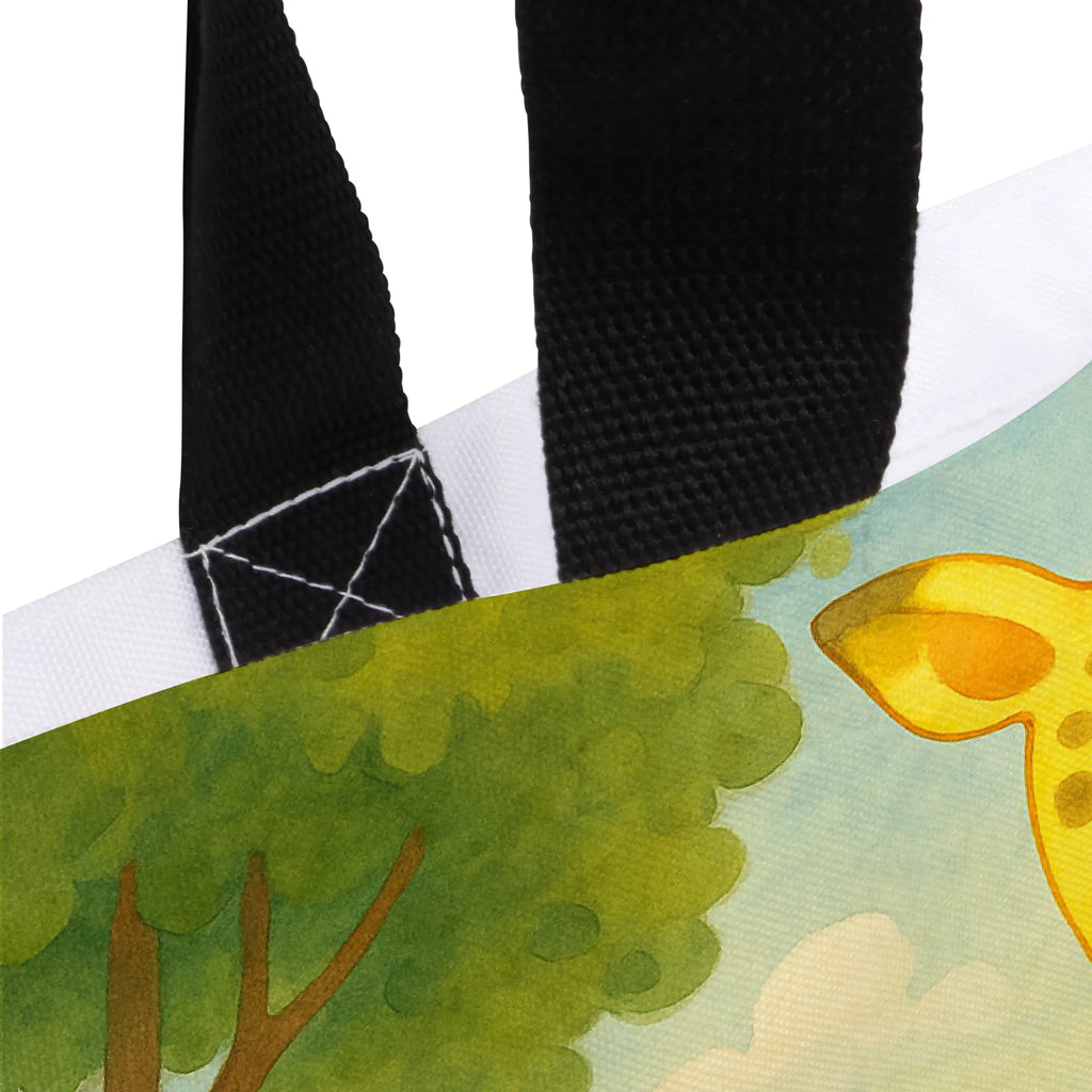 Shopper Giraffe Zufrieden Design Beutel, Einkaufstasche, Tasche, Strandtasche, Einkaufsbeutel, Shopper, Schultasche, Freizeittasche, Tragebeutel, Schulbeutel, Alltagstasche, Afrika, Wildtiere, Giraffe, Zufrieden, Glück, Abenteuer