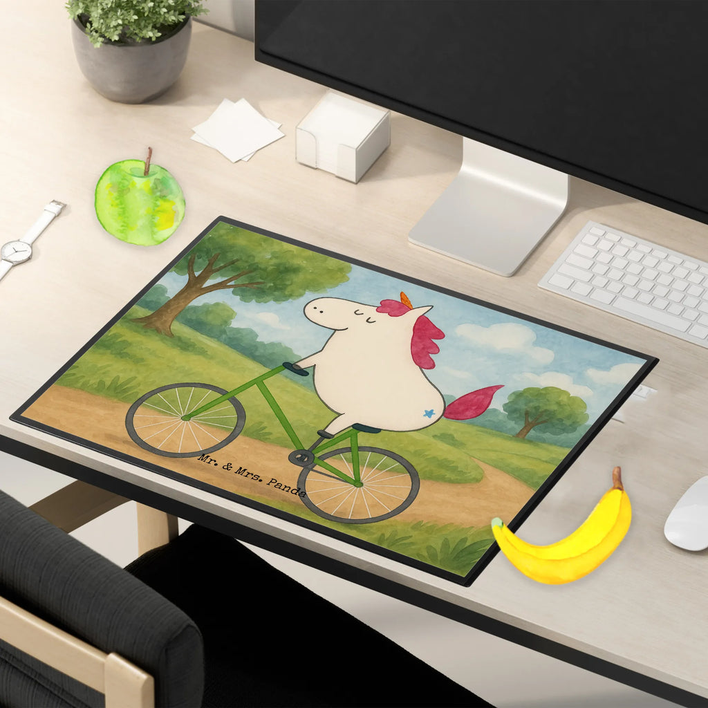 Desk pad unicorn cyclist Design Schreibunterlage, Schreibtischauflage, Bürobedarf, Büroartikel, Schreibwaren, Schreibtisch Unterlagen, Schreibtischunterlage Groß, Einhorn, Einhörner, Einhorn Deko, Unicorn, Radfahren, Radfahrer, Rad, Bike, Feenstaub, Konfetti, Luxusproblem, Kummer, Liebeskummer