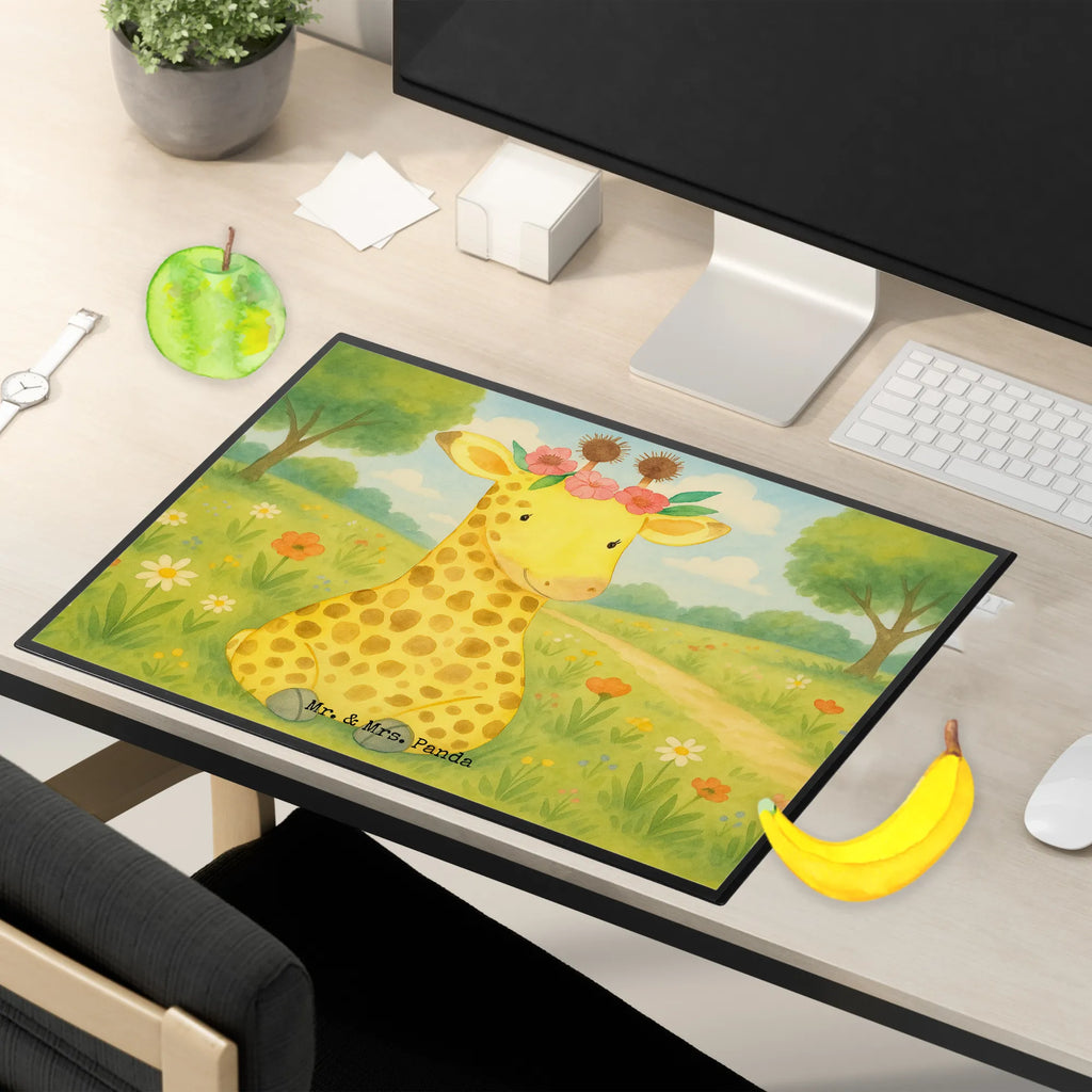 Desk pad giraffe flower wreath Design Schreibunterlage, Schreibtischauflage, Bürobedarf, Büroartikel, Schreibwaren, Schreibtisch Unterlagen, Schreibtischunterlage Groß, Afrika, Wildtiere, Giraffe, Blumenkranz, Abenteurer, Selbstliebe, Freundin