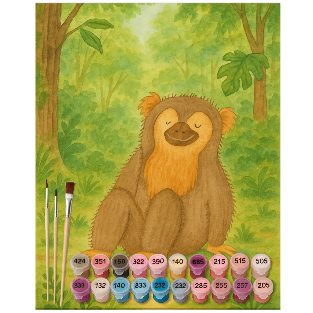 Malowanie według numerów Małpa Design Malen, Kreativität, Baseln, DIY, Künstler, Kunstwerk, Malen nach Zahlen, Bastelidee, Ausmalbild, Afrika, Wildtiere, Affe, Affen, Motivation, Respekt, Selbstachtung, Selbstliebe, Selbstbewusstsein, Äffchen, Selfcare, Liebe