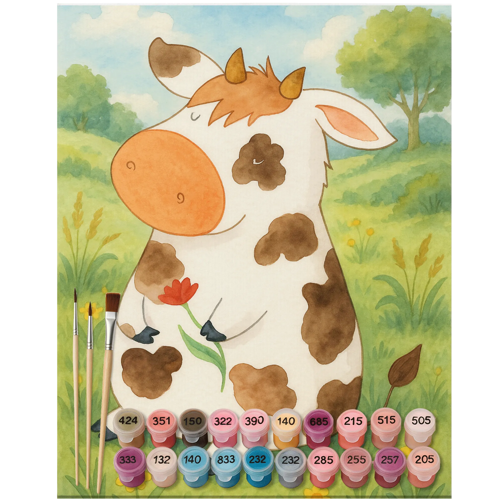 Paint by Numbers Cow Design Malen, Kunstwerk, DIY, Künstler, Kreativität, Malen nach Zahlen, Ausmalbild, Bastelidee, Baseln, Bauernhof, Hoftiere, Landwirt, Landwirtin, Kühe, Flausen, Magie, Motivtion, Spruch, Träume, Kuh, Hof, Milchkuh, Milch