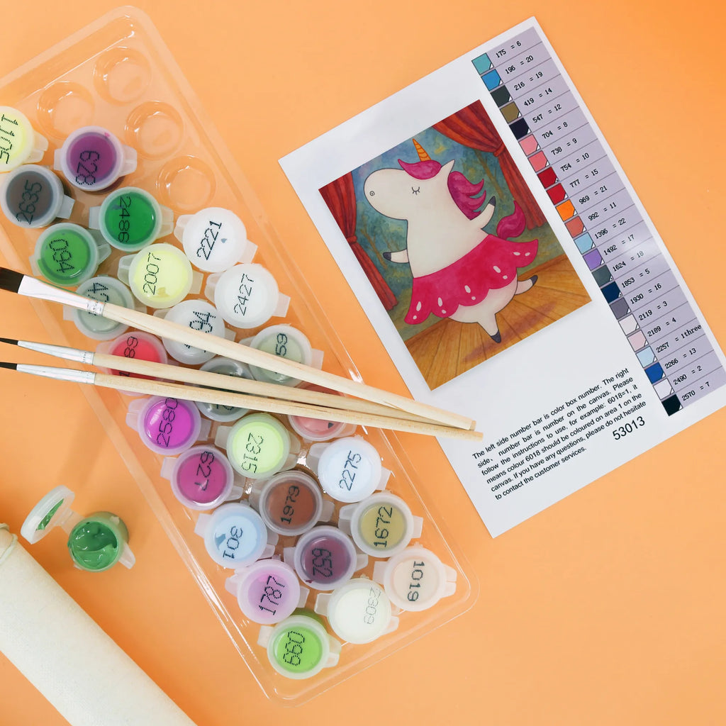 Malowanie według numerów Jednorożec balerina Design Jednorożec, jednorożce, dekoracje jednorożca, jednorożec