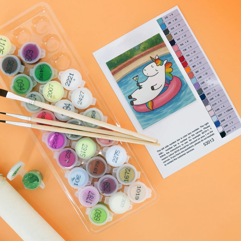 Paint by Numbers unicorn cocktail Design Baseln, Kunstwerk, Ausmalbild, Malen, Künstler, Bastelidee, Malen nach Zahlen, DIY, Kreativität, Einhorn, Einhörner, Einhorn Deko, Unicorn, Feiern, witzig, Spruch, Geburtstag, Glitzer, lustig, Sekt, Spaß, Cuba Libre, Rum, Caipirinha, Freundin, Party