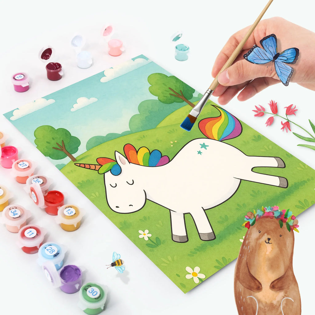 Malowanie według numerów Jednorożec Szczęśliwy Design Jednorożec, jednorożce, dekoracje jednorożca, jednorożec