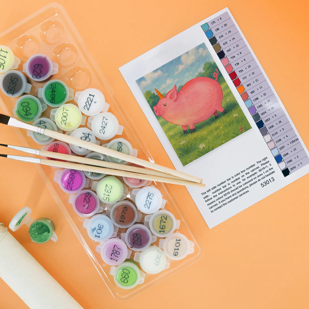 Paint by Numbers unicorn Pig Design Kunstwerk, Malen nach Zahlen, Ausmalbild, Einhorn, Einhörner, Einhorn Deko, Unicorn, Piggy, Bauer, geschenk, funny, Pig, Spaß, Spruch, Schwein, witzig. lustig, english, Party, Schweinhorn, englisch