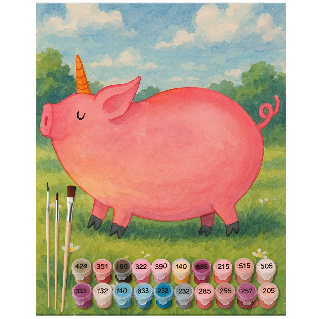 Paint by Numbers unicorn Pig Design Kunstwerk, Malen nach Zahlen, Ausmalbild, Einhorn, Einhörner, Einhorn Deko, Unicorn, Piggy, Bauer, geschenk, funny, Pig, Spaß, Spruch, Schwein, witzig. lustig, english, Party, Schweinhorn, englisch