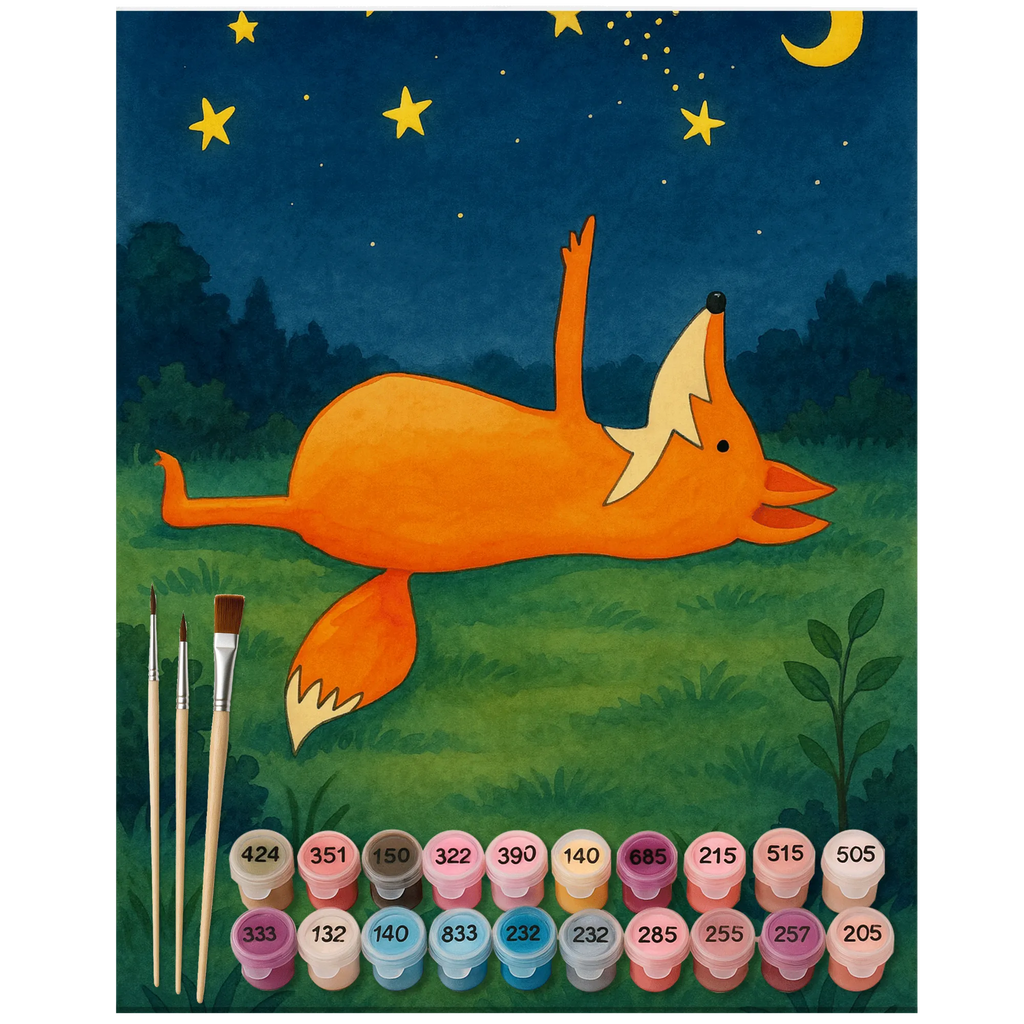 Paint by Numbers Fox Stars Design fox, foxes, forest wildlife, clever as a fox, animal lover, Fox, Saying positive, Saying beautiful, Always Look on the Bright Side of Life, Romance, words of consolation