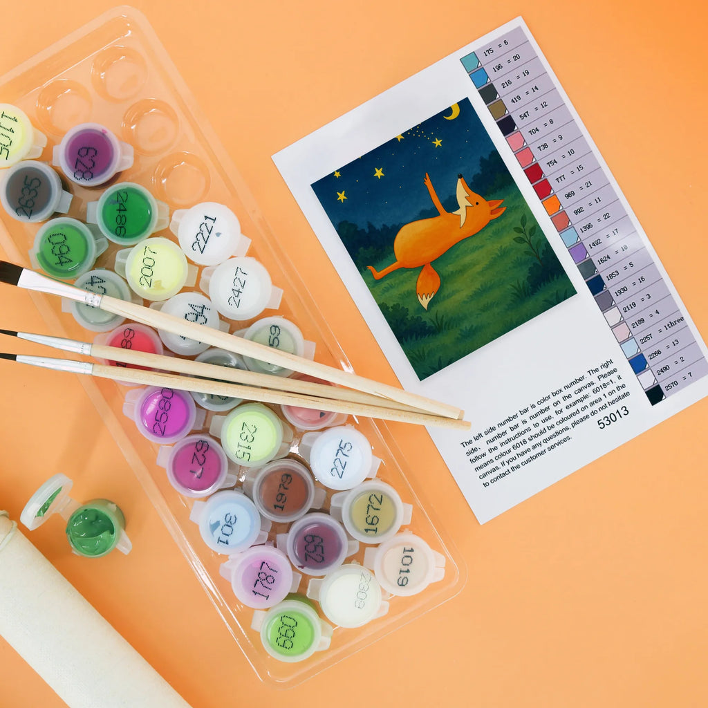 Paint by Numbers Fox Stars Design fox, foxes, forest wildlife, clever as a fox, animal lover, Fox, Saying positive, Saying beautiful, Always Look on the Bright Side of Life, Romance, words of consolation