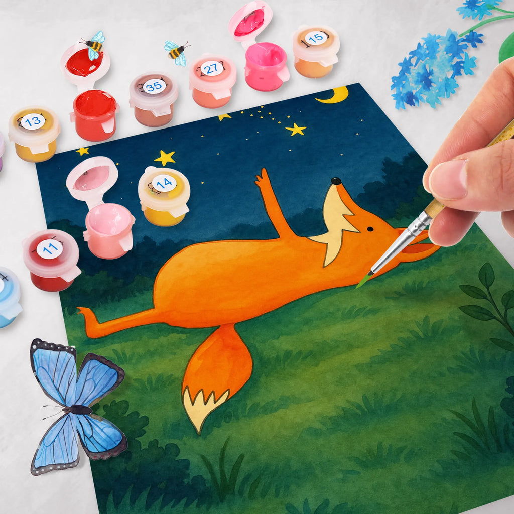 Paint by Numbers Fox Stars Design fox, foxes, forest wildlife, clever as a fox, animal lover, Fox, Saying positive, Saying beautiful, Always Look on the Bright Side of Life, Romance, words of consolation