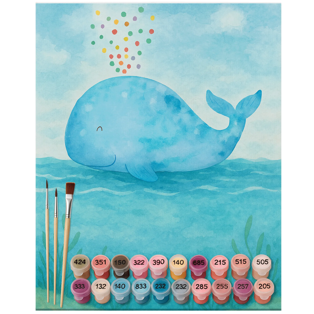 Malen nach Zahlen Wal Konfetti Design Ausmalbild, Kunstwerk, Baseln, Malen, Kreativität, Malen nach Zahlen, Bastelidee, Künstler, DIY, Meerestiere, Meer, Urlaub, Wale, Lebensabschnitt, Wal, Motivation, Diät, Trennung, Geburtstag, Konfetti, Neustart, Neuanfang, Abnehmen