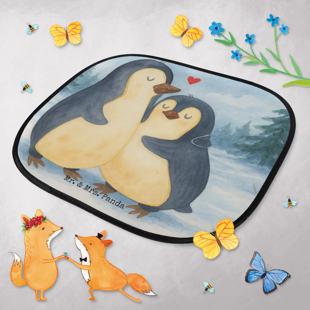 Sonnenschutz Auto Pinguin umarmen Design