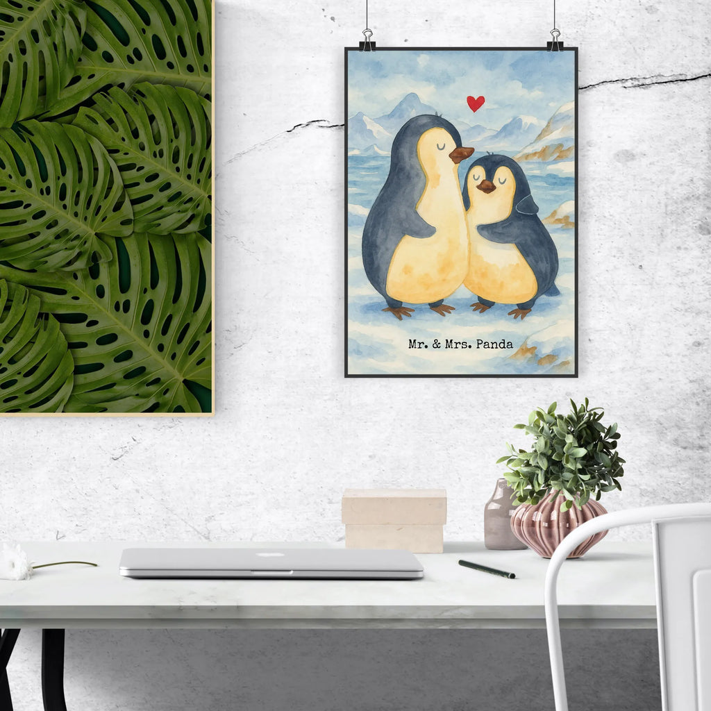 Poster Pinguin umarmen Design
