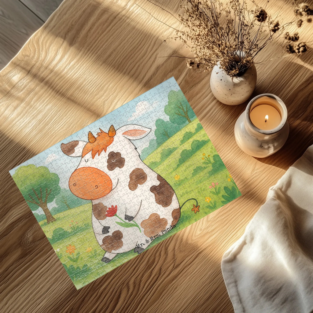 Puzzle Cow Design Puzzle, Bauernhof, Hoftiere, Landwirt, Landwirtin, Kuh, Kühe, Träume, Flausen, Spruch, Magie, Motivtion, Hof, Milch, Milchkuh