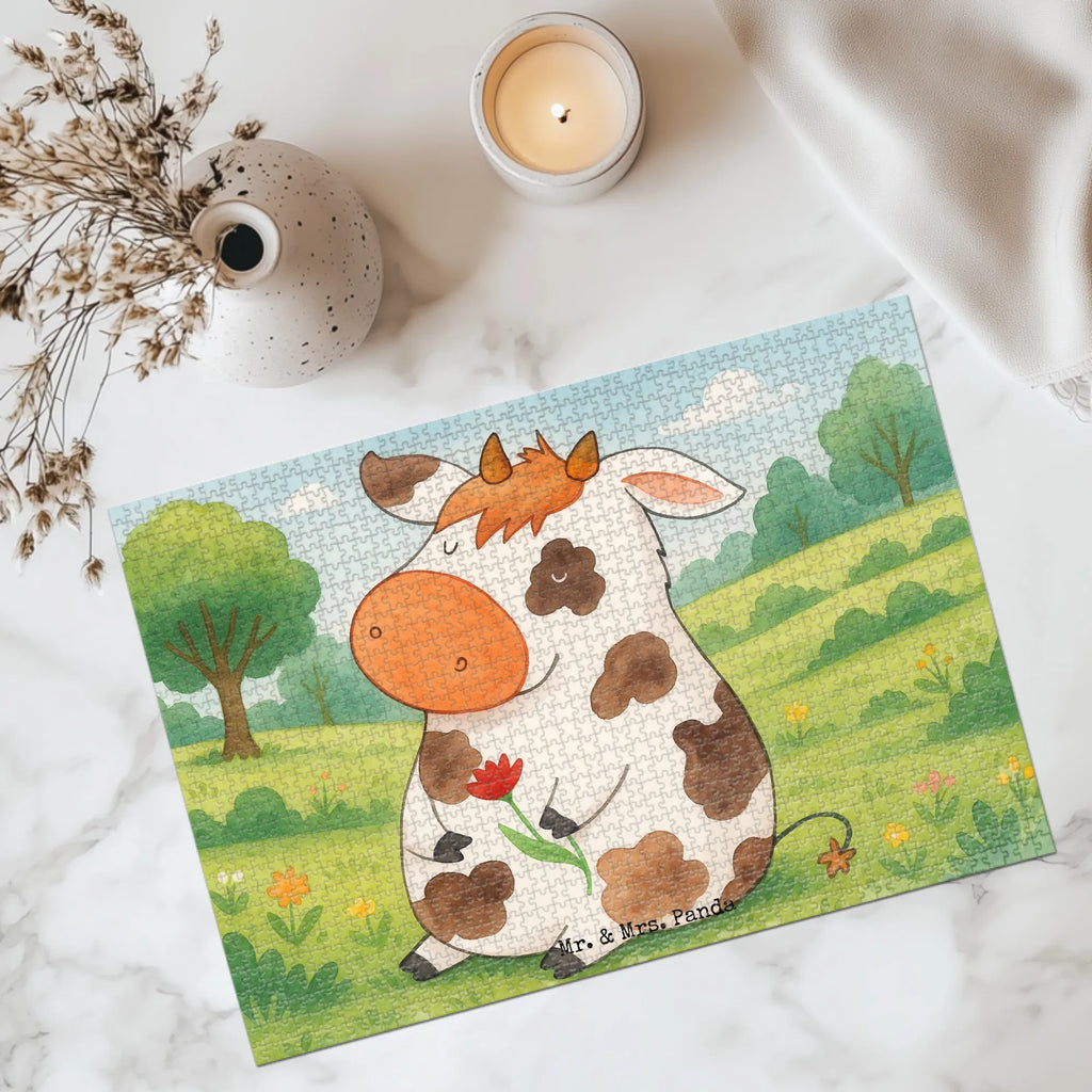 Puzzle Cow Design Puzzle, Bauernhof, Hoftiere, Landwirt, Landwirtin, Kuh, Kühe, Träume, Flausen, Spruch, Magie, Motivtion, Hof, Milch, Milchkuh